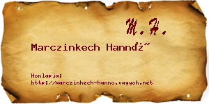 Marczinkech Hannó névjegykártya